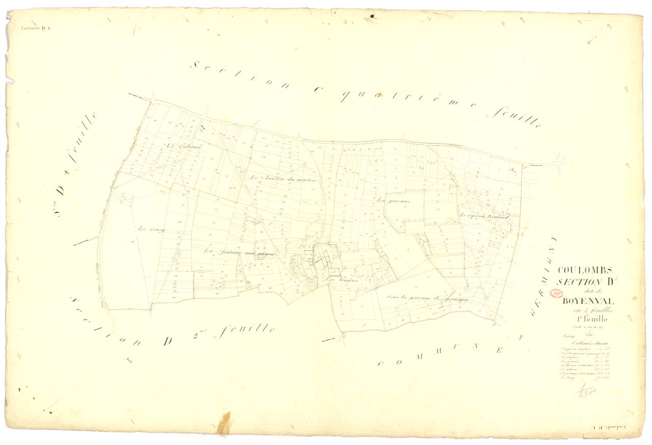 Section D dite de Boyenval, en 4 feuilles, 1ere feuille
