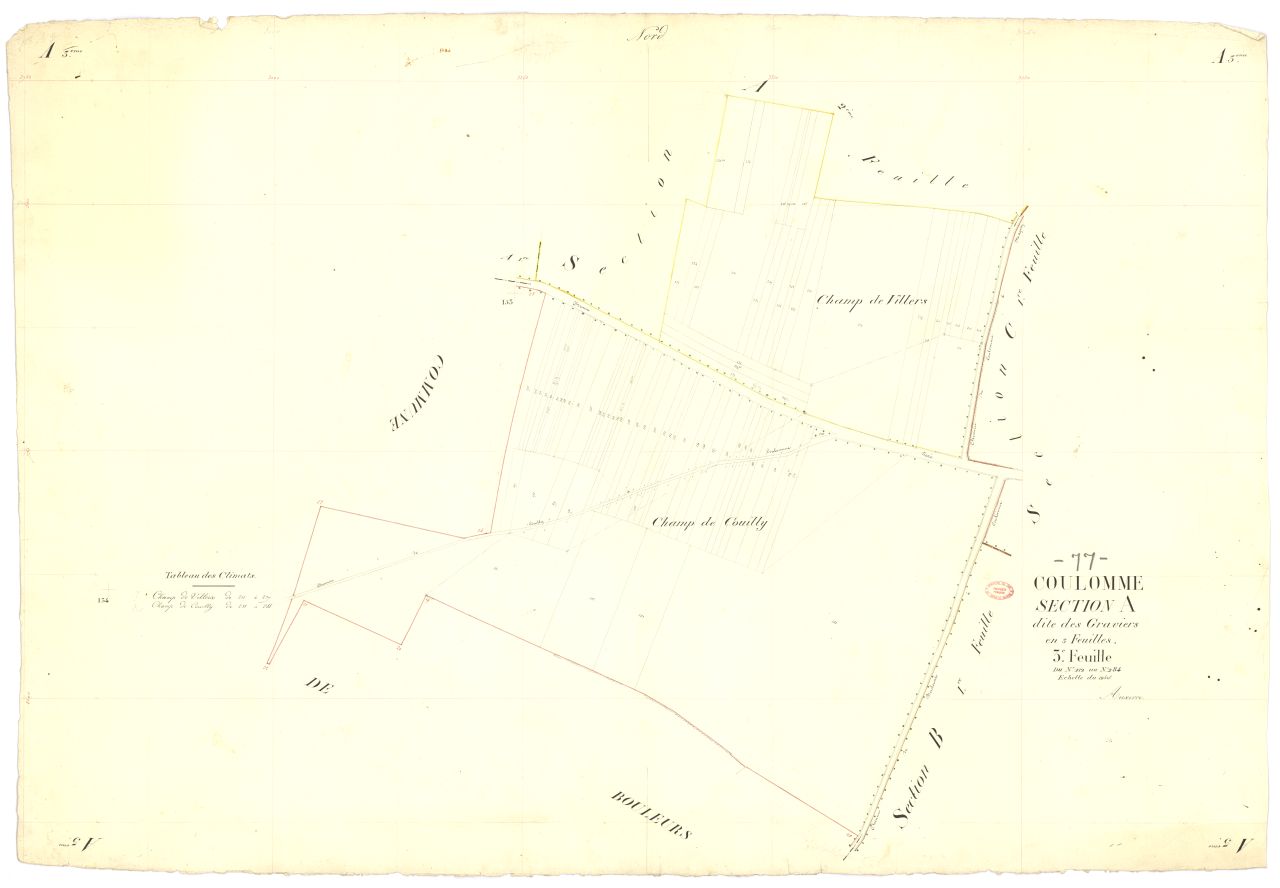 Section A dite des Graviers, en 3 feuilles, 3eme feuille