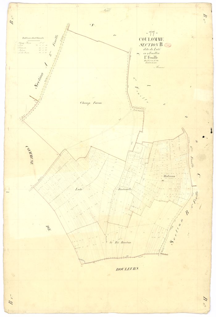 Section B dite de Lute, en 2 feuilles, 1ere feuille