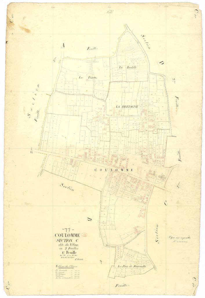 Section C dite du Village, en 2 feuilles, 1ere feuille