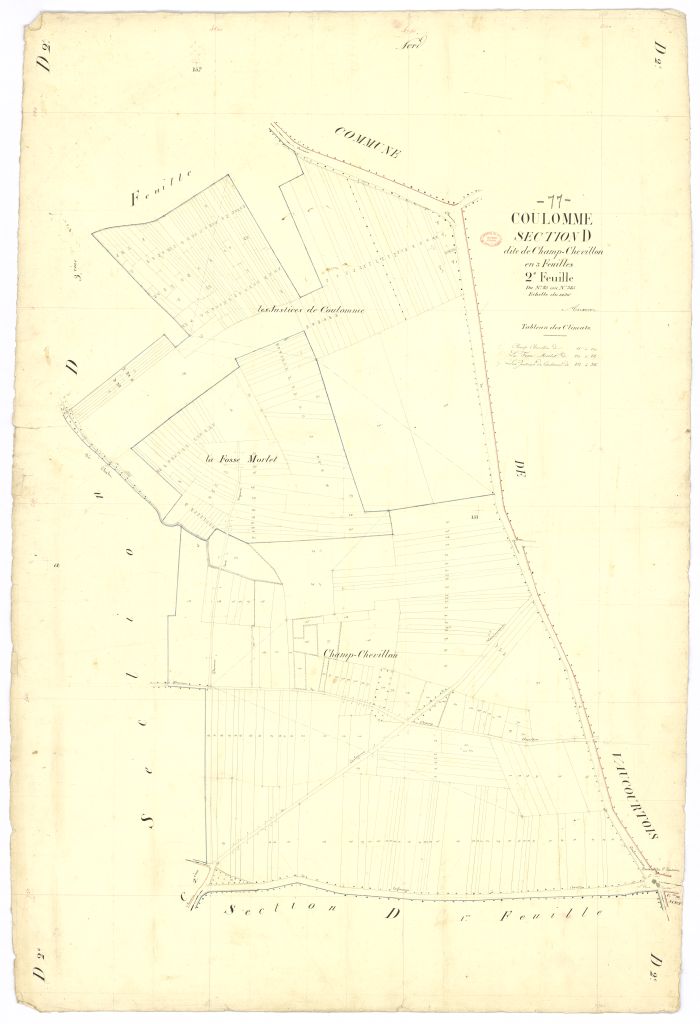 Section D dite du Champ-Chevillon, en 3 feuilles, 2eme feuille
