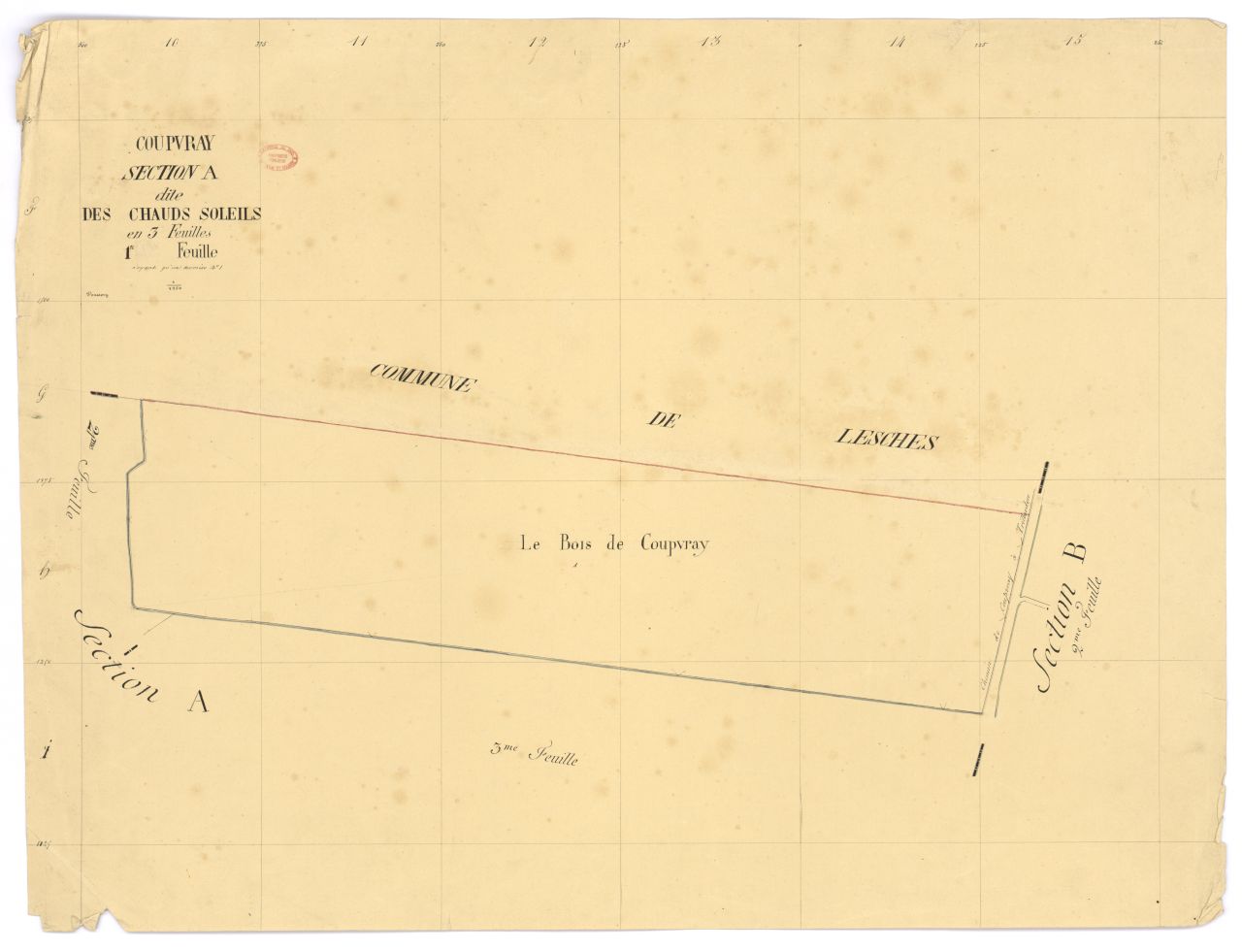 Section A dite des Chauds-Soleils, en 3 feuilles, 1ere feuille