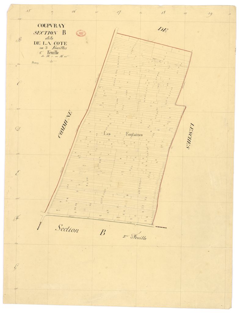 Section B dite de la Cote, en 3 feuilles, 1ere feuille