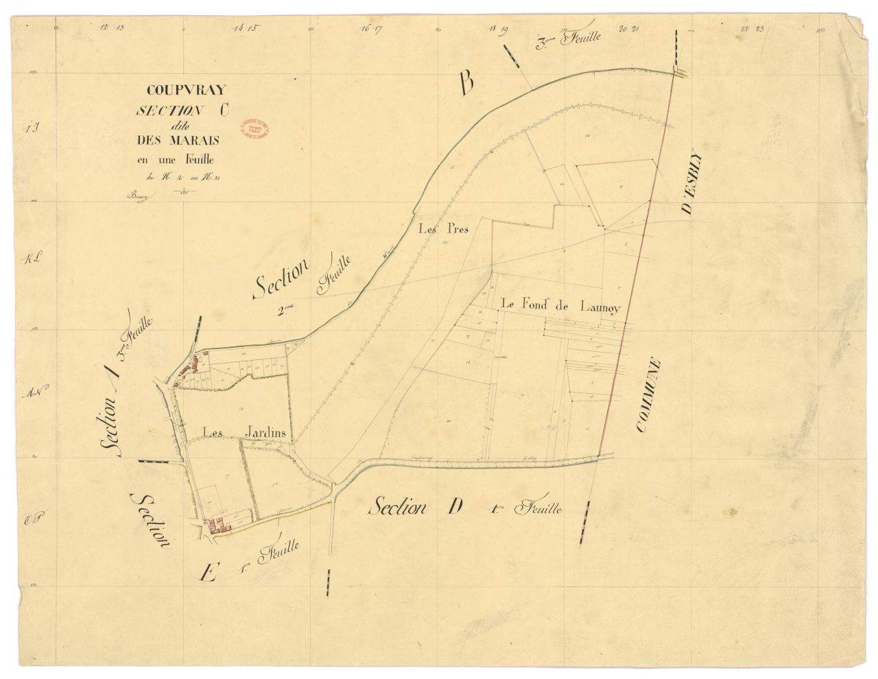 Section C dite des Marais, feuille unique