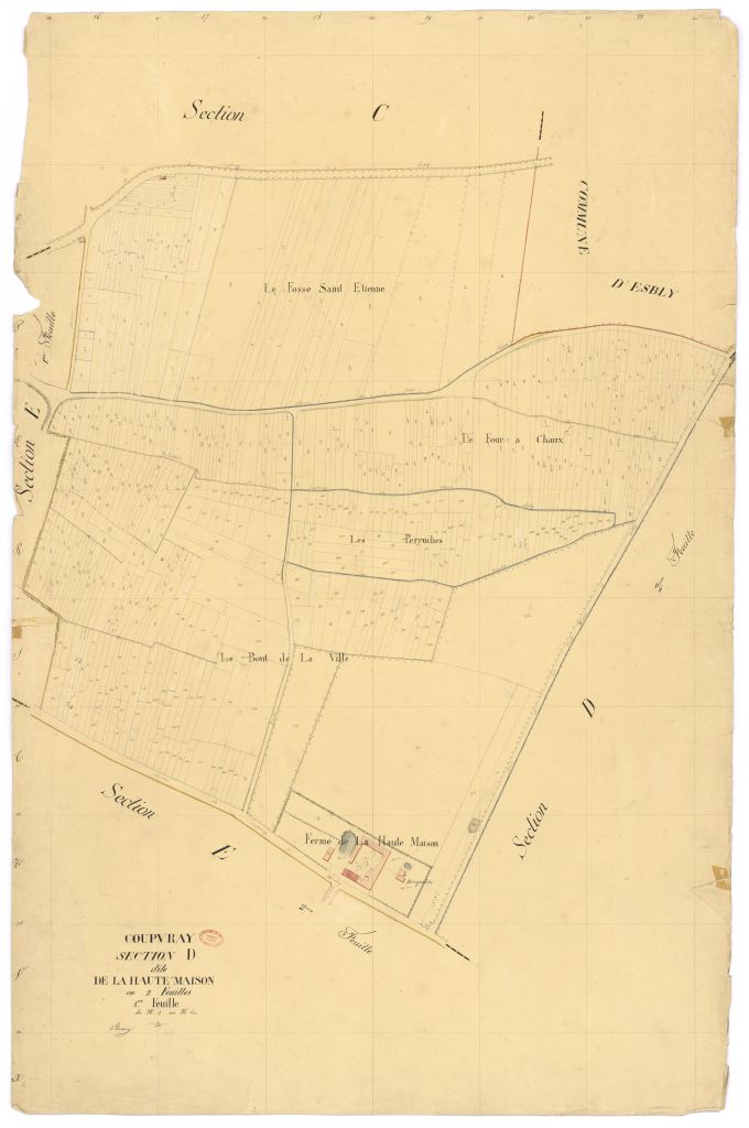 Section D dite de la Haute-Maison, en 2 feuilles, 1ere feuille