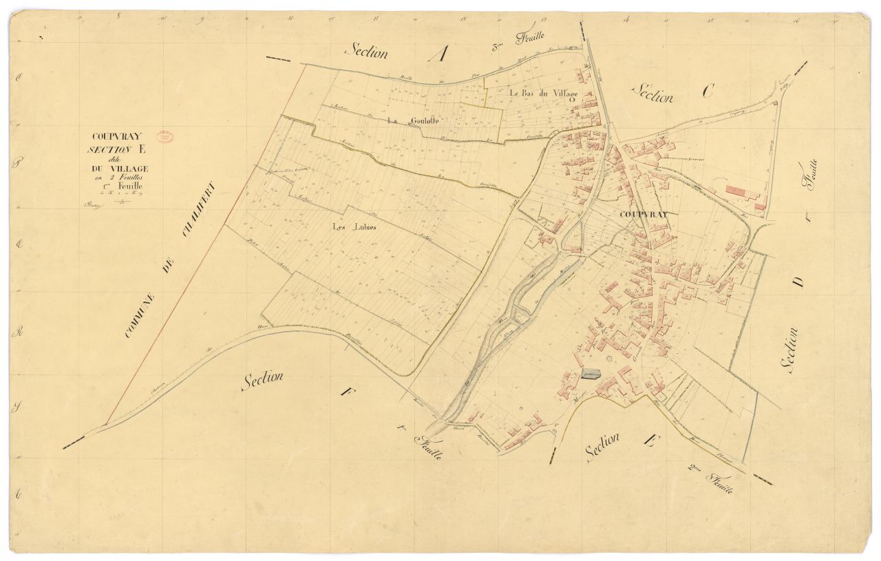 Section E dite du Village, en 2 feuilles, 1ere feuille