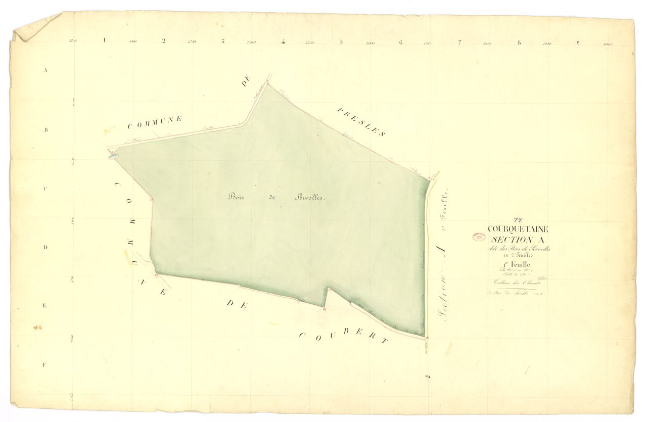 Section A dite des Bas-de-Servolles, en 2 feuilles, 1ere feuille