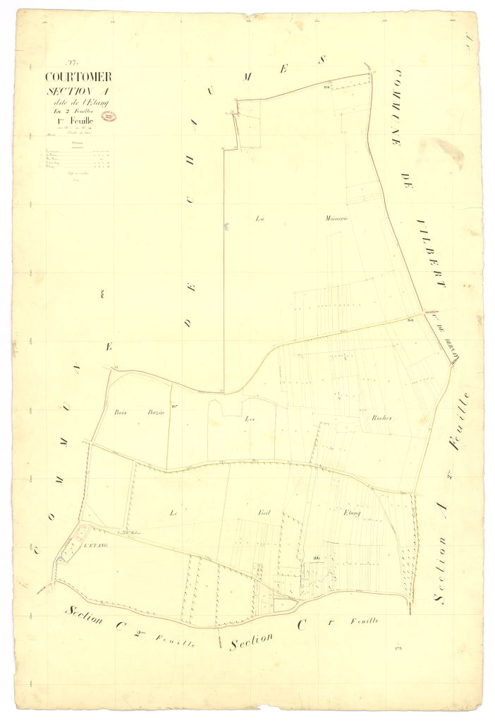 Section A dite de l'Etang, en 2 feuilles, 1ere feuille