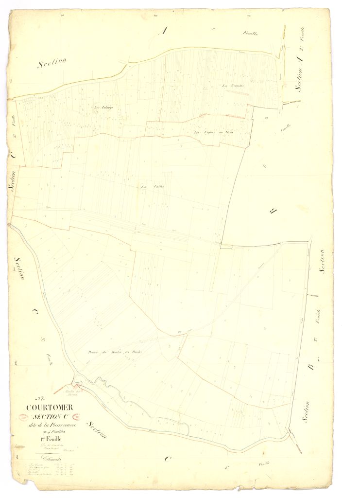 Section C dite de la Pierre-Couvee, en 4 feuilles, 1ere feuille
