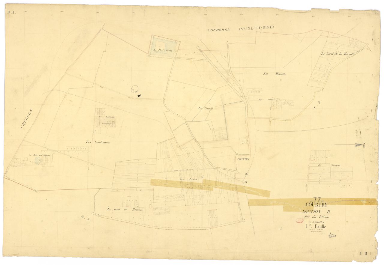 Section B dite du Village, en 3 feuilles, 1ere feuille