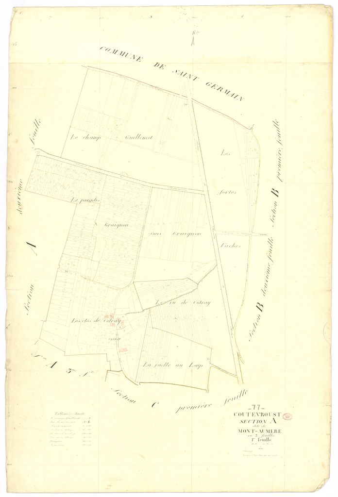 Section A dite du Mont-Aumere, en 3 feuilles, 1ere feuille