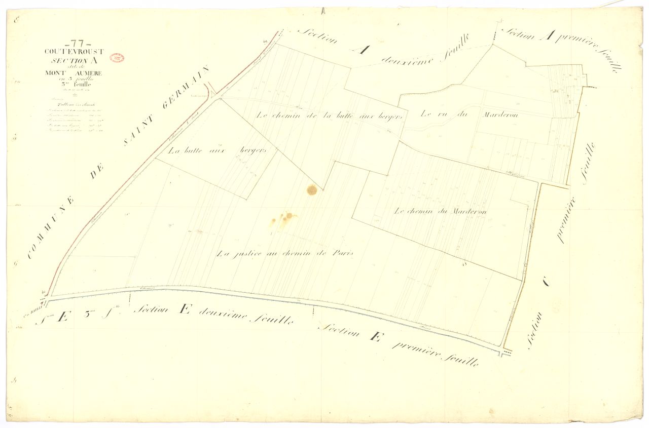 Section A dite du Mont-Aumere, en 3 feuilles, 3eme feuille