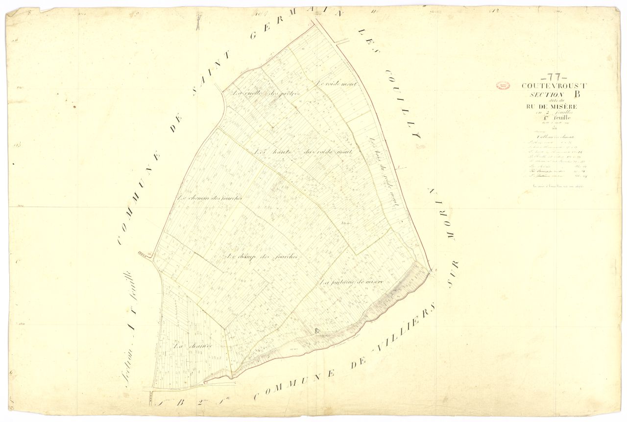 Section B dite du Ru-de-Misere, en 2 feuilles, 1ere feuille