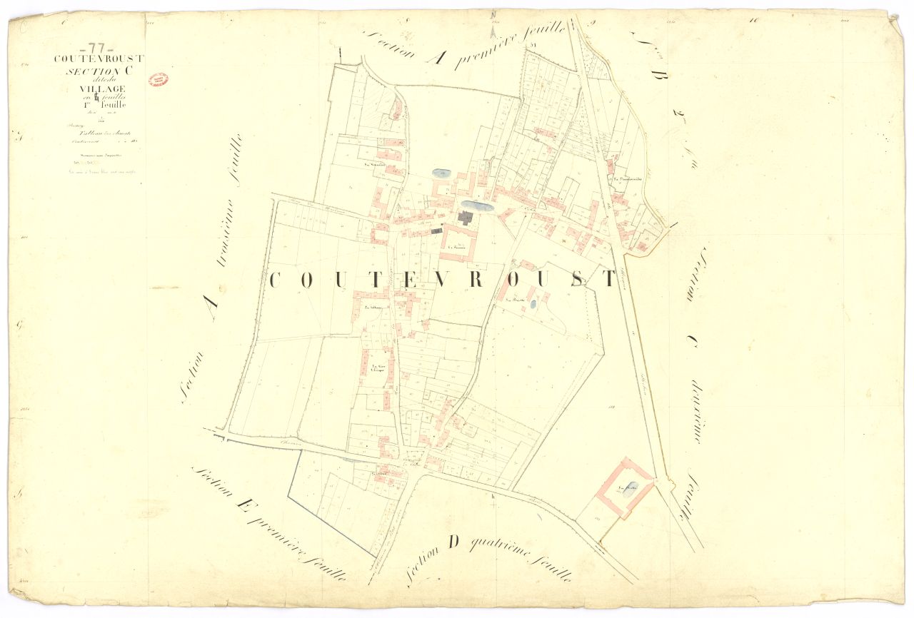 Section C dite du Village, en 4 feuilles, 1ere feuille
