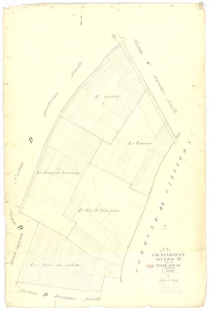 Section D dite de la Terre-Rouge, en 4 feuilles, 1ere feuille