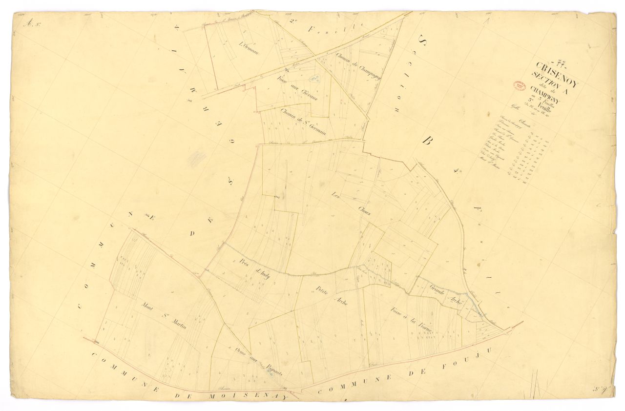 Section A dite de Champigny, en 3 feuilles, 3eme feuille