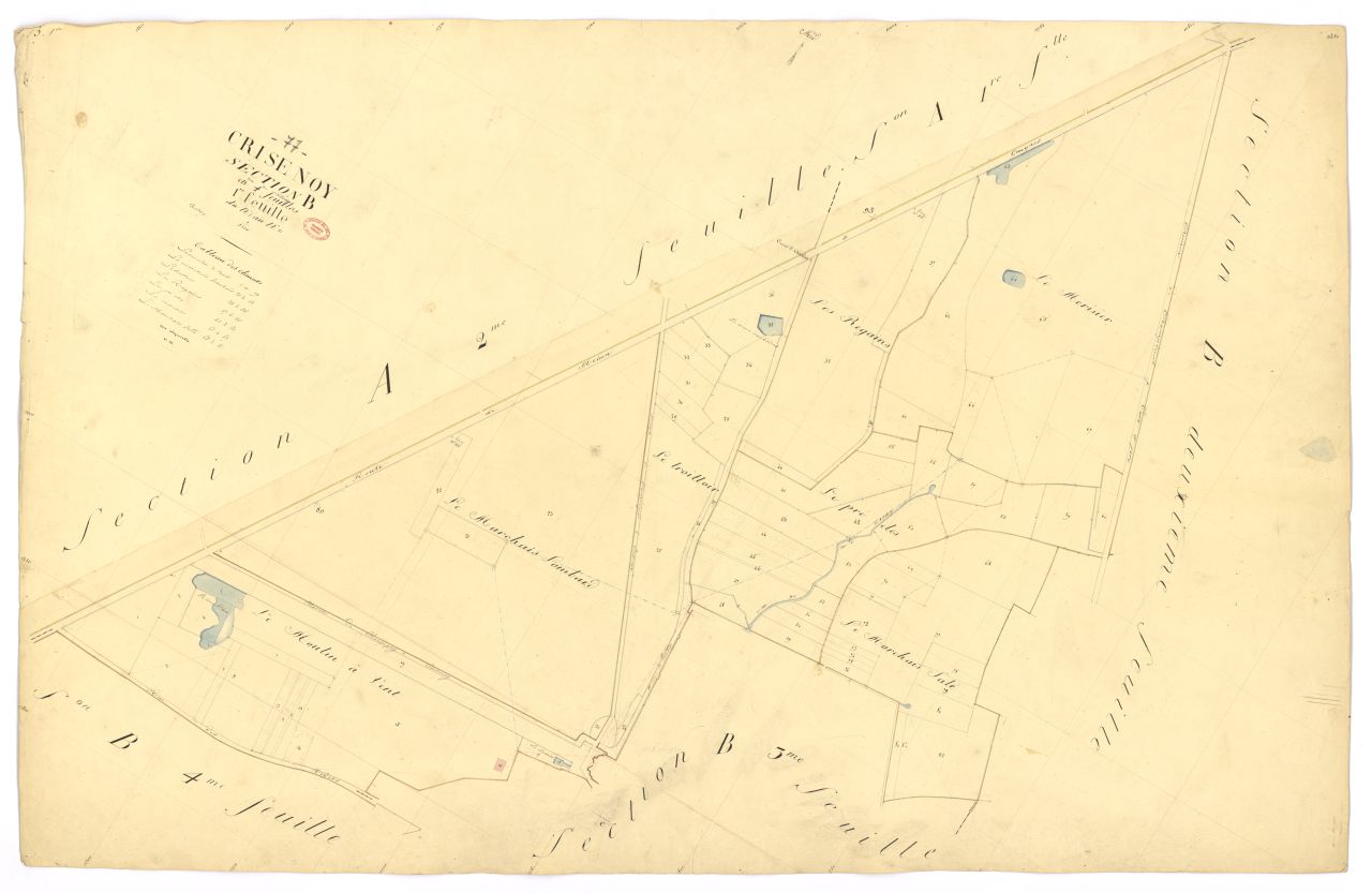Section B dite du Village, en 4 feuilles, 1ere feuille
