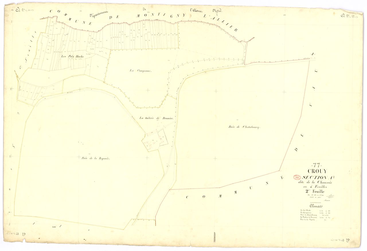 Section A dite de la Chaussee, en 4 feuilles, 2eme feuille