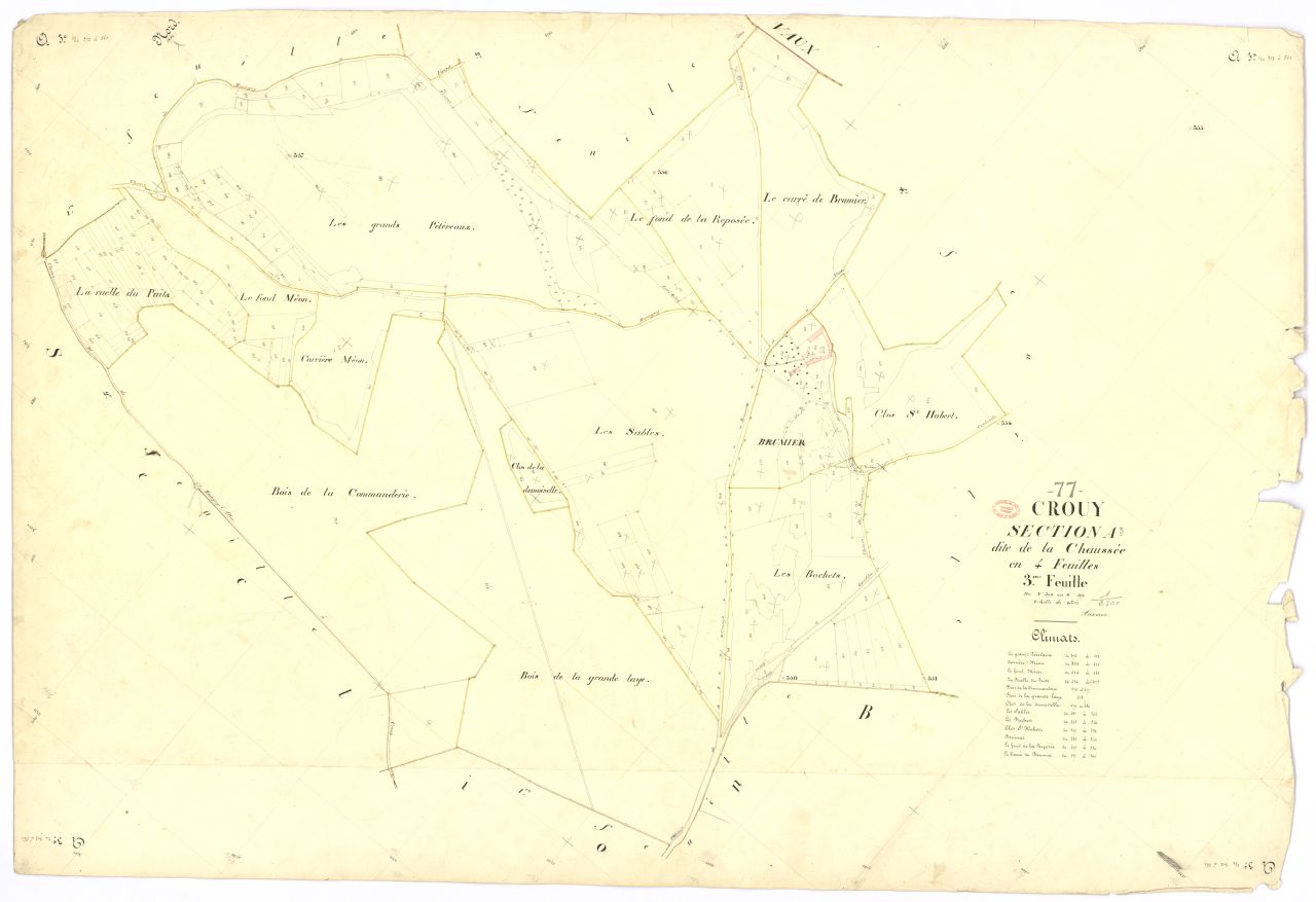 Section A dite de la Chaussee, en 4 feuilles, 3eme feuille