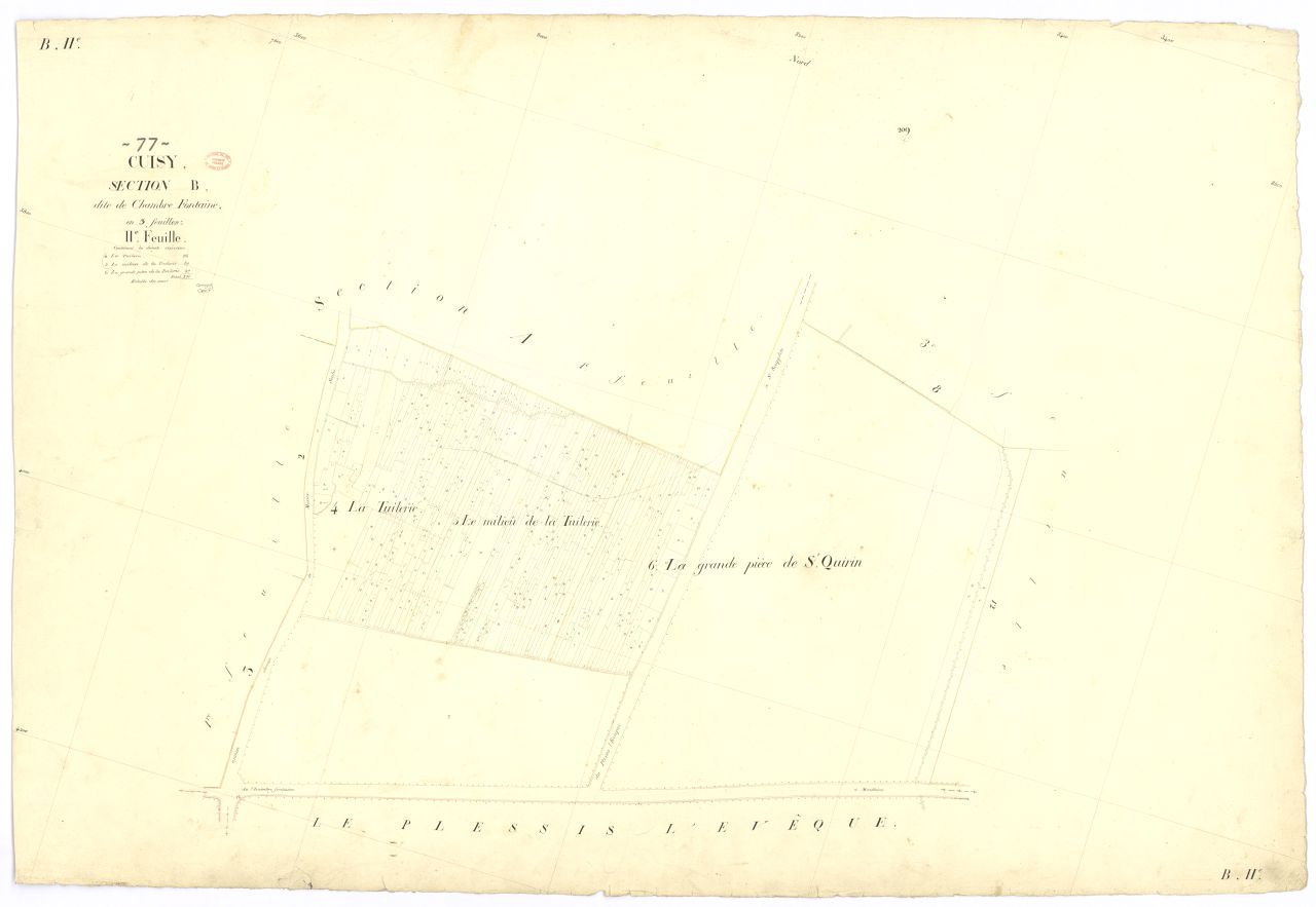 Section B dite de la Chambre-Fontaine, en 3 feuilles, 2eme feuille