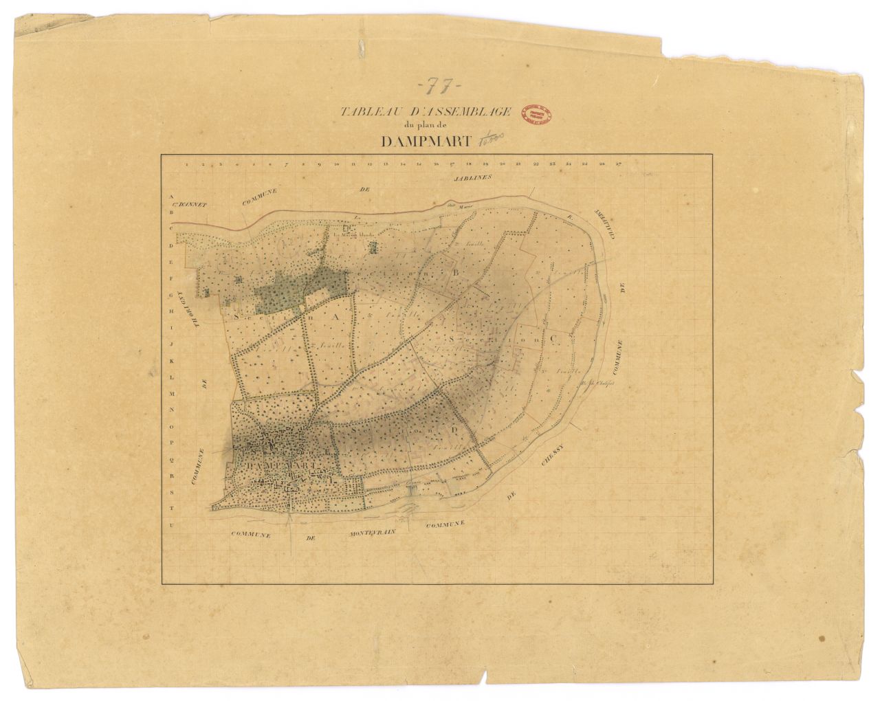 Tableau d'assemblage, 5 sections
