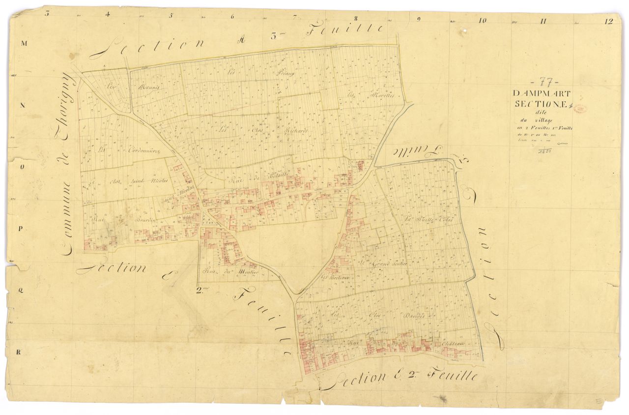 Section E dite du Village, en 2 feuilles, 1ere feuille