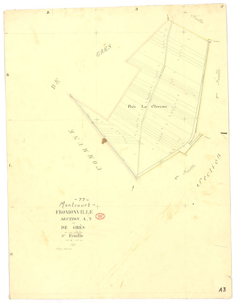 Section A dite de Gres, en 6 feuilles, 3eme feuille