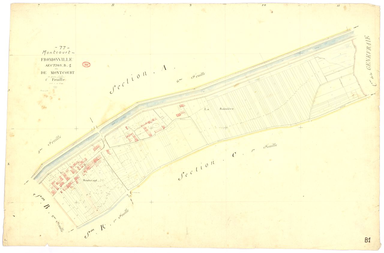 Section B dite de Montcourt, en 4 feuilles, 1ere feuille