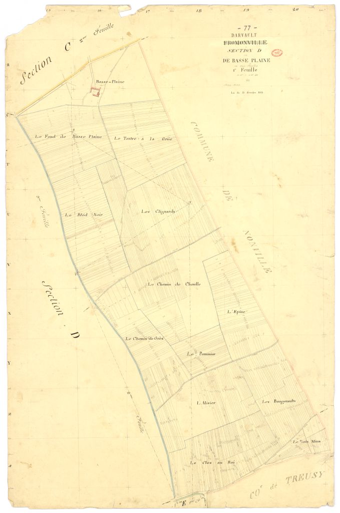 Section D dite de la Basse-Plaine, en 3 feuilles, 1ere feuille