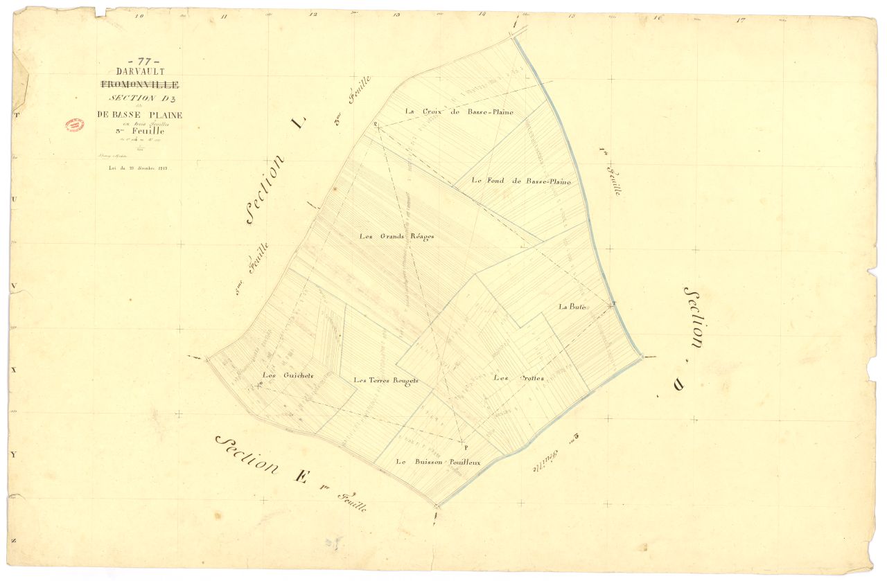 Section D dite de la Basse-Plaine, en 3 feuilles, 3eme feuille