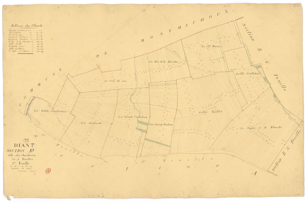 Section B dite de Joncheries, en 5 feuilles, 1ere feuille