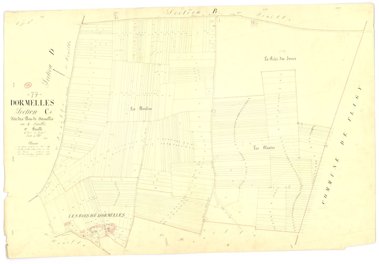 Section C dite des Bois-de-Dormelles, en 4 feuilles, 1ere feuille