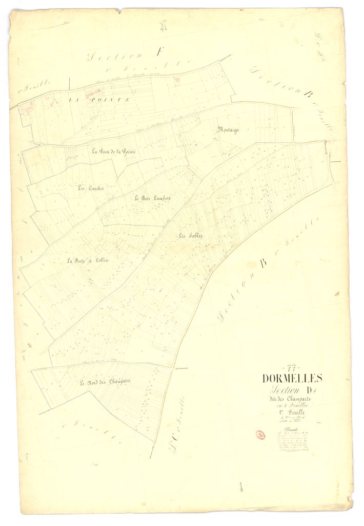 Section D dite de Champarts, en 3 feuilles, 1ere feuille