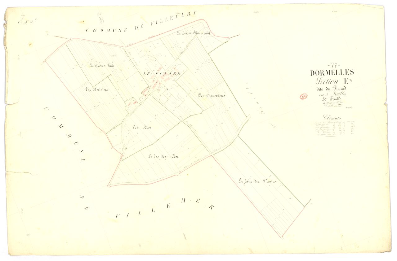 Section E dite de Pimard, en 3 feuilles, 3eme feuille