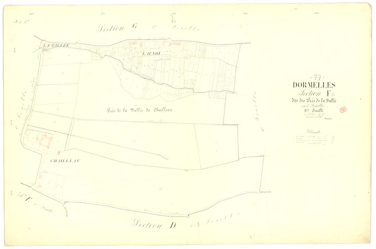 Section F dite des Pr�s-de-la-Vall�e, en 3 feuilles, 2eme feuille