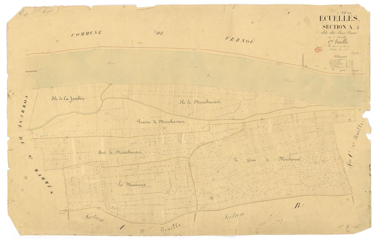 Section A dite du Bois-Prieur, en 3 feuilles, 1ere feuille