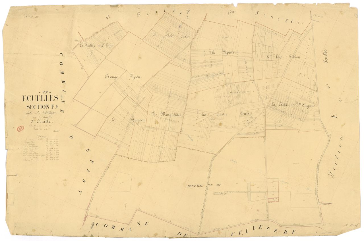 Section F dite du Village, en 3 feuilles, 3eme feuille