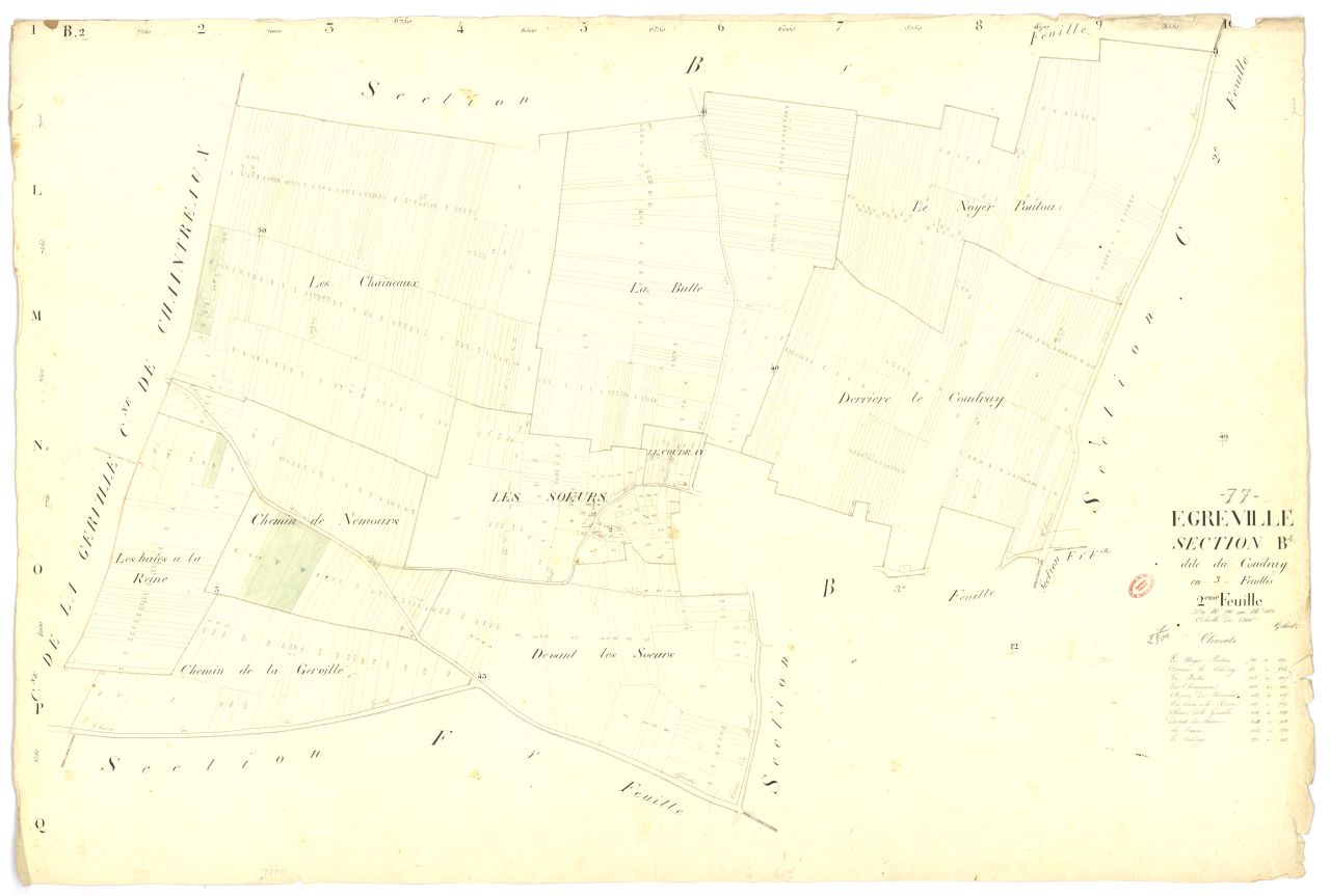 Section B dite de Coudray, en 3 feuilles, 2eme feuille