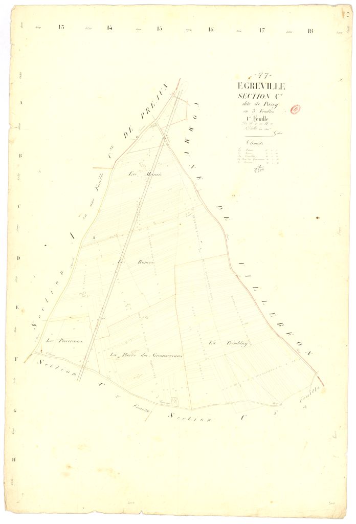 Section C dite de Passy, en 3 feuilles, 1ere feuille