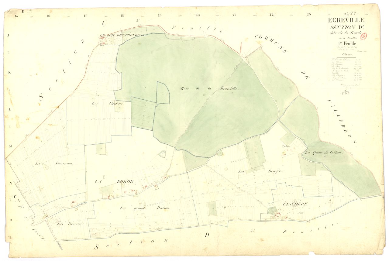 Section D dite de la Borde, en 4 feuilles, 1ere feuille
