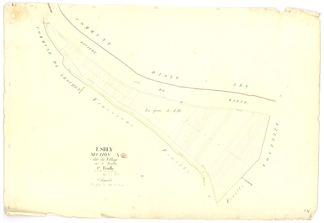 Section A dite du Village, en 3 feuilles, 1ere feuille