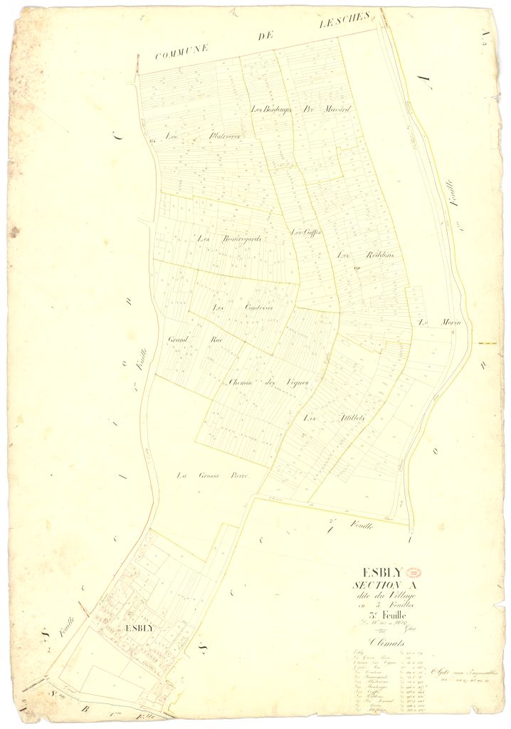 Section A dite du Village, en 3 feuilles, 3eme feuille