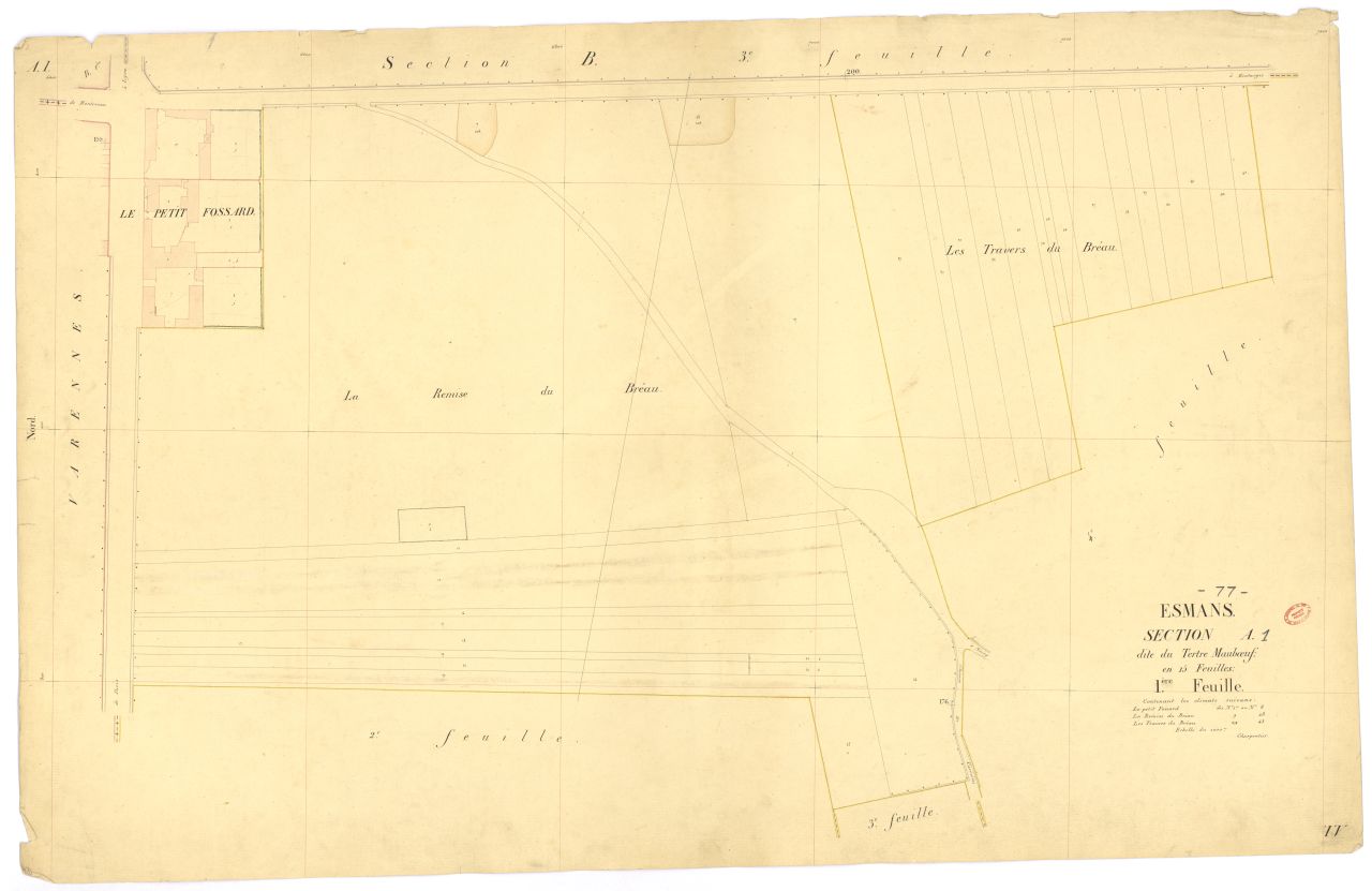 Section A dite du Tertre-Mauboeuf, en 15 feuilles, 1ere feuille