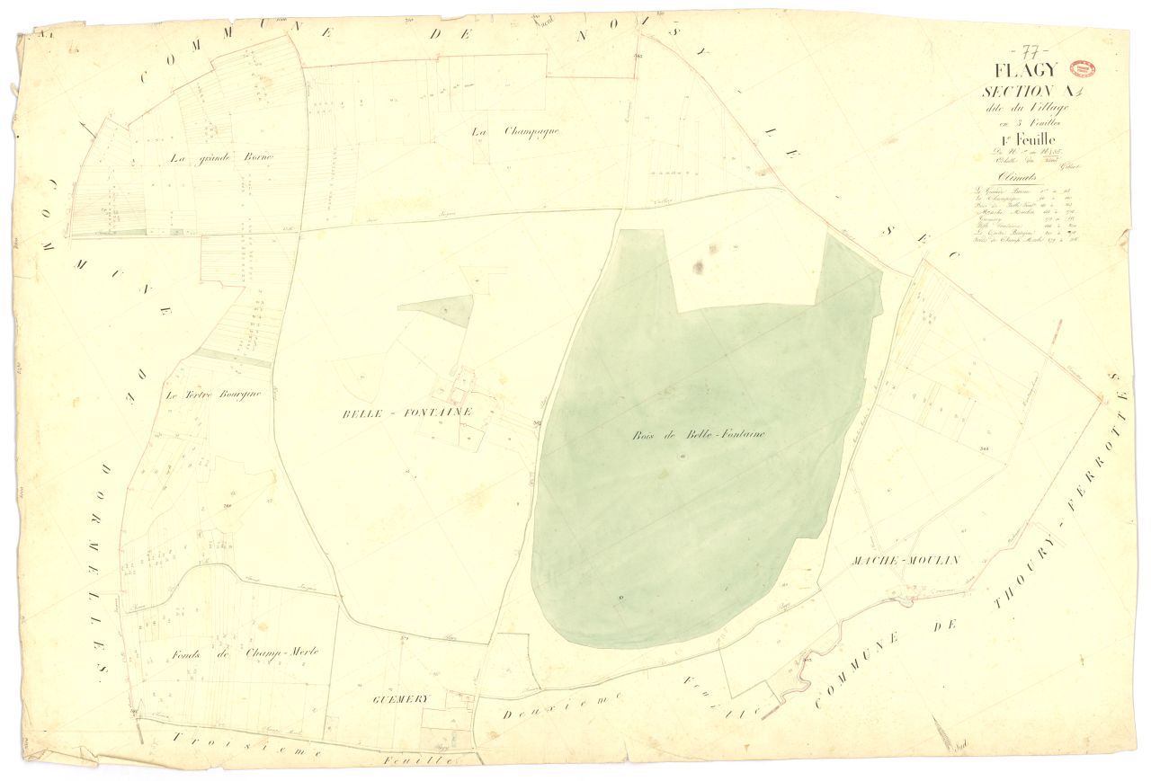 Section A dite du Village, en 3 feuilles, 1ere feuille