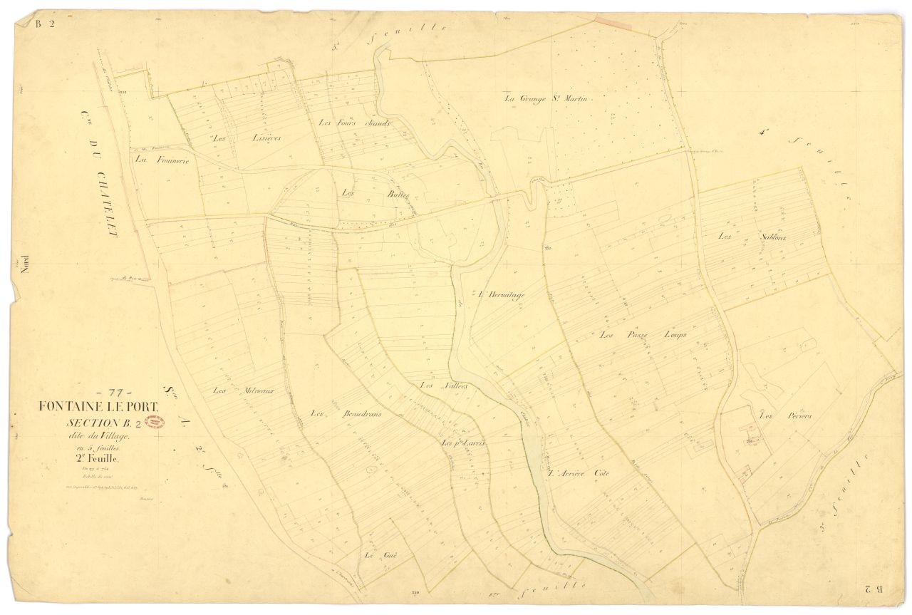 Section B dite du Village, en 5 feuilles, 2eme feuille