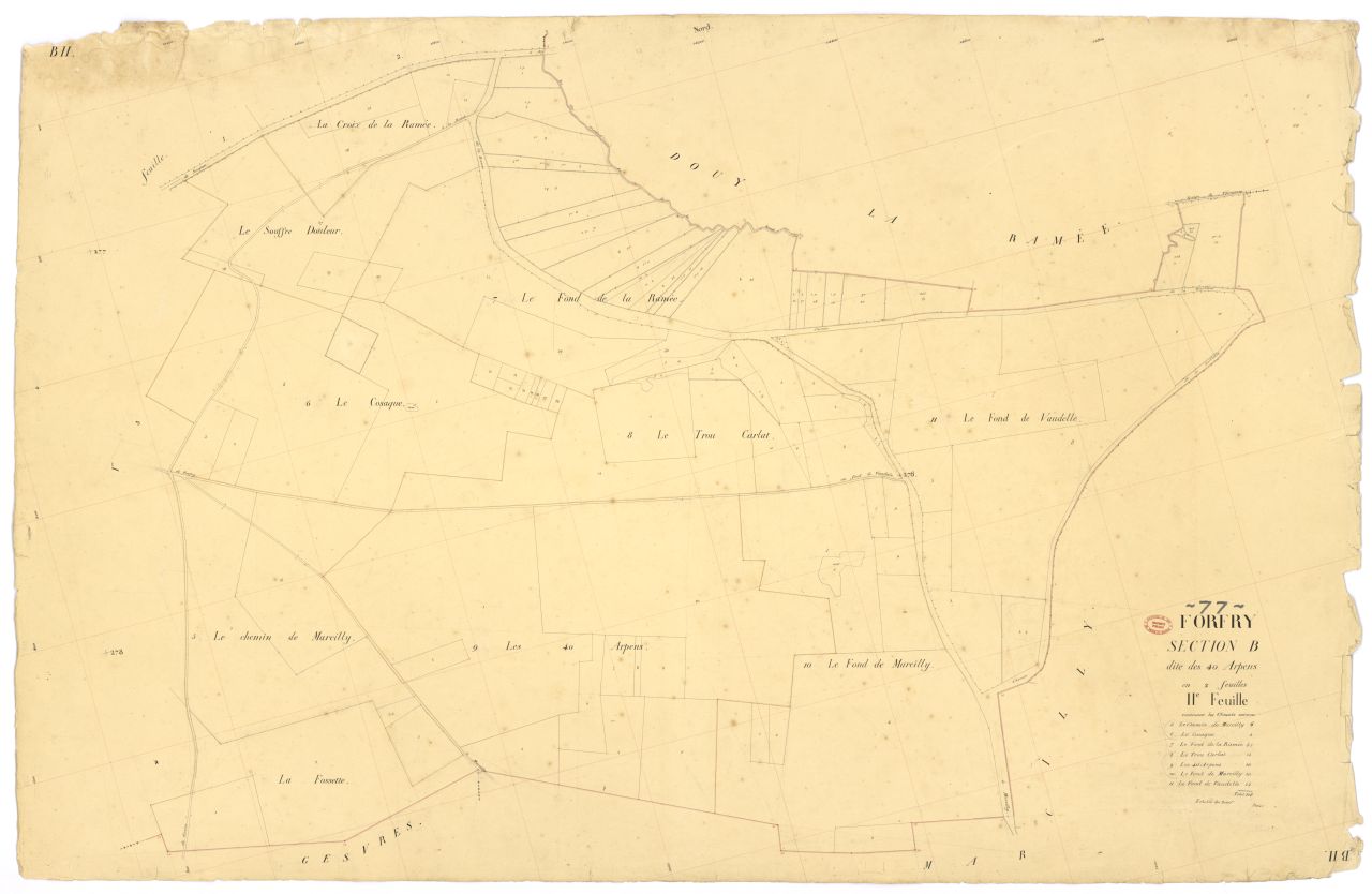 Section B dite des Quarante-Arpents, en 2 feuilles, 2eme feuille