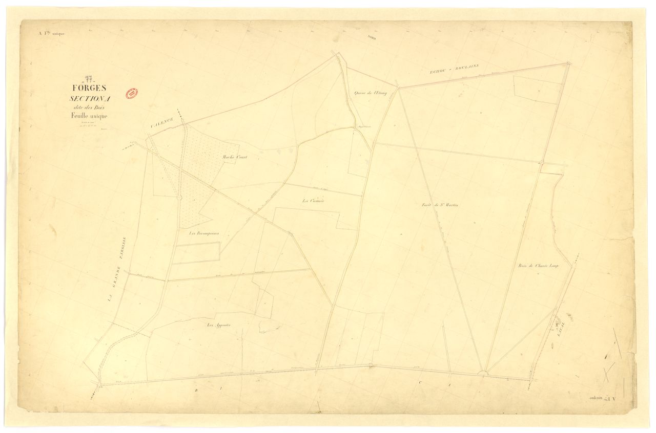 Section A dite des Bois, feuille unique