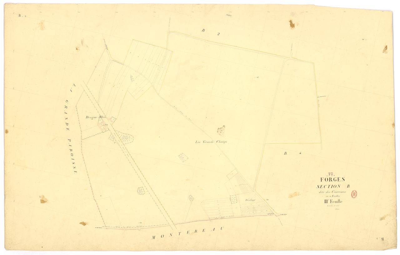 Section B dite de Courreaux, en 4 feuilles, 3eme feuille