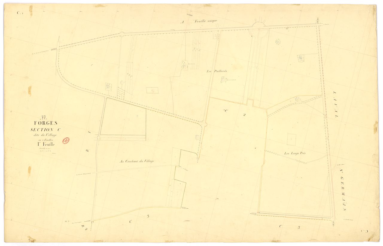 Section C dite du Village, en 6 feuilles, 1ere feuille