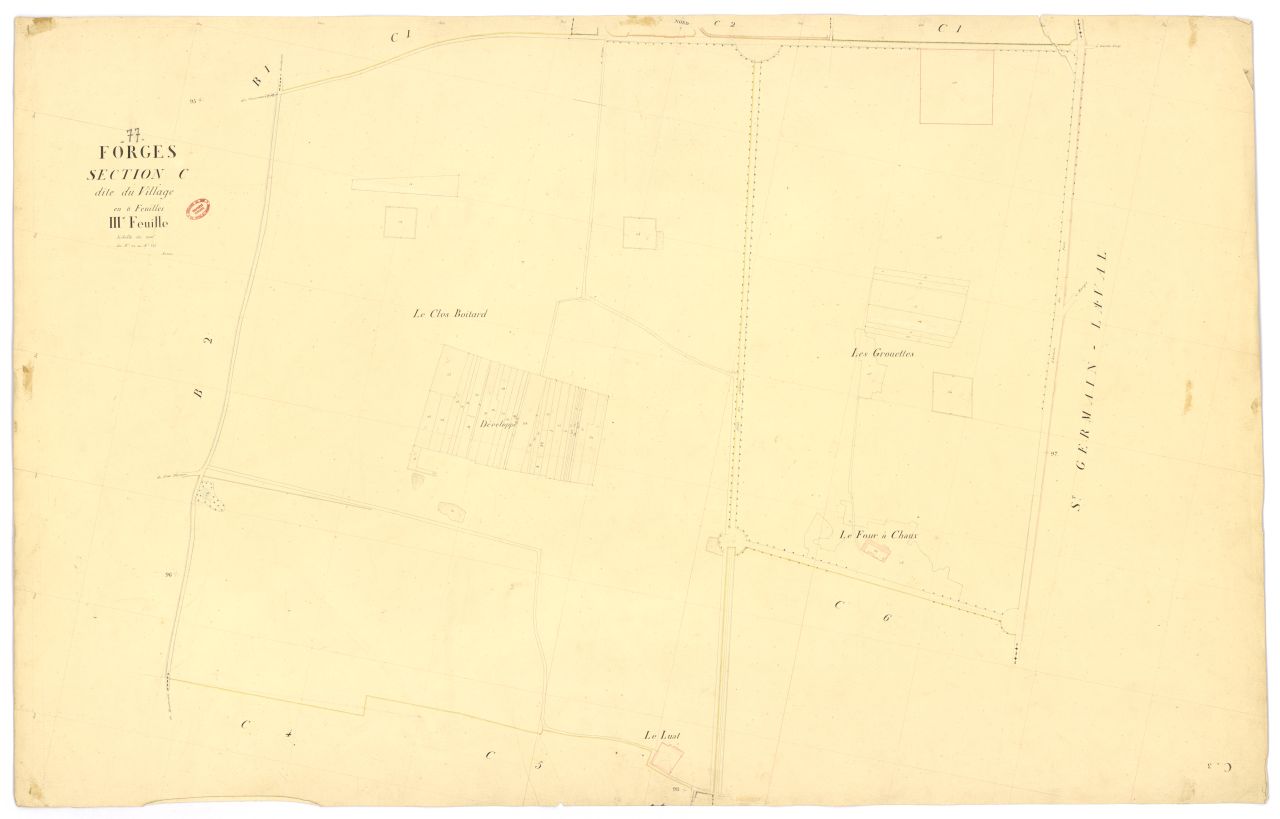 Section C dite du Village, en 6 feuilles, 3eme feuille